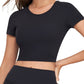 "Stay Stylish & Comfortable with NULS Women’s Super Stretch Round Neck Crop Top – Ideal for Sports & Tennis"