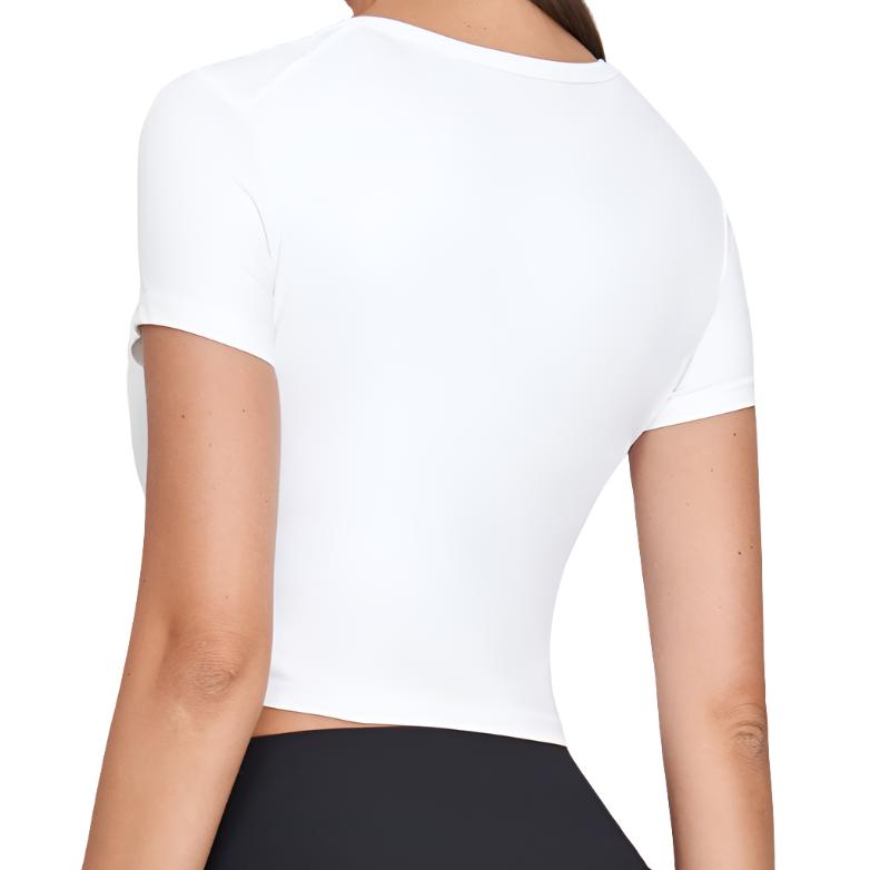 "Stay Stylish & Comfortable with NULS Women’s Super Stretch Round Neck Crop Top – Ideal for Sports & Tennis"