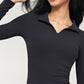 "Ace the Court: Women's Soft Brushed Full-Zip Long Sleeve Cropped Training Top Jacket "