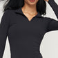 "Ace the Court: Women's Soft Brushed Full-Zip Long Sleeve Cropped Training Top Jacket "