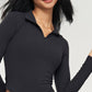 "Ace the Court: Women's Soft Brushed Full-Zip Long Sleeve Cropped Training Top Jacket "