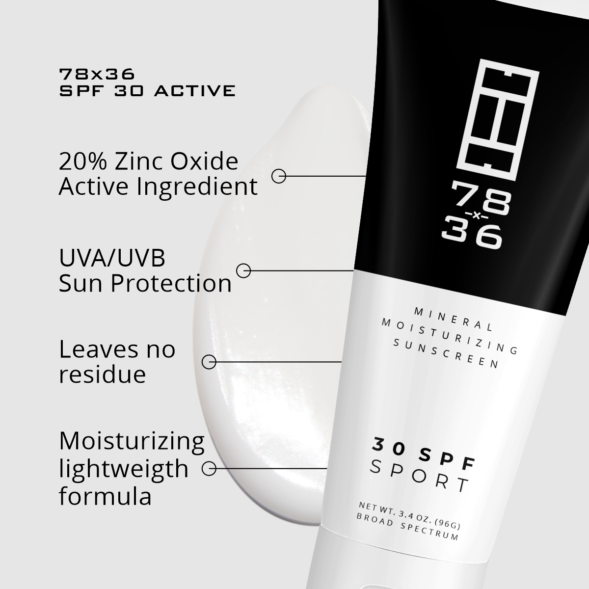 78X36 SPORT SWEAT PROTECTION SUNSCREEN